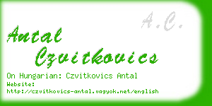 antal czvitkovics business card